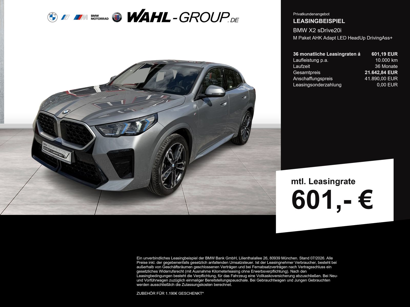 BMW X2 sDrive20i M Paket AHK Adapt LED HeadUp Drivin