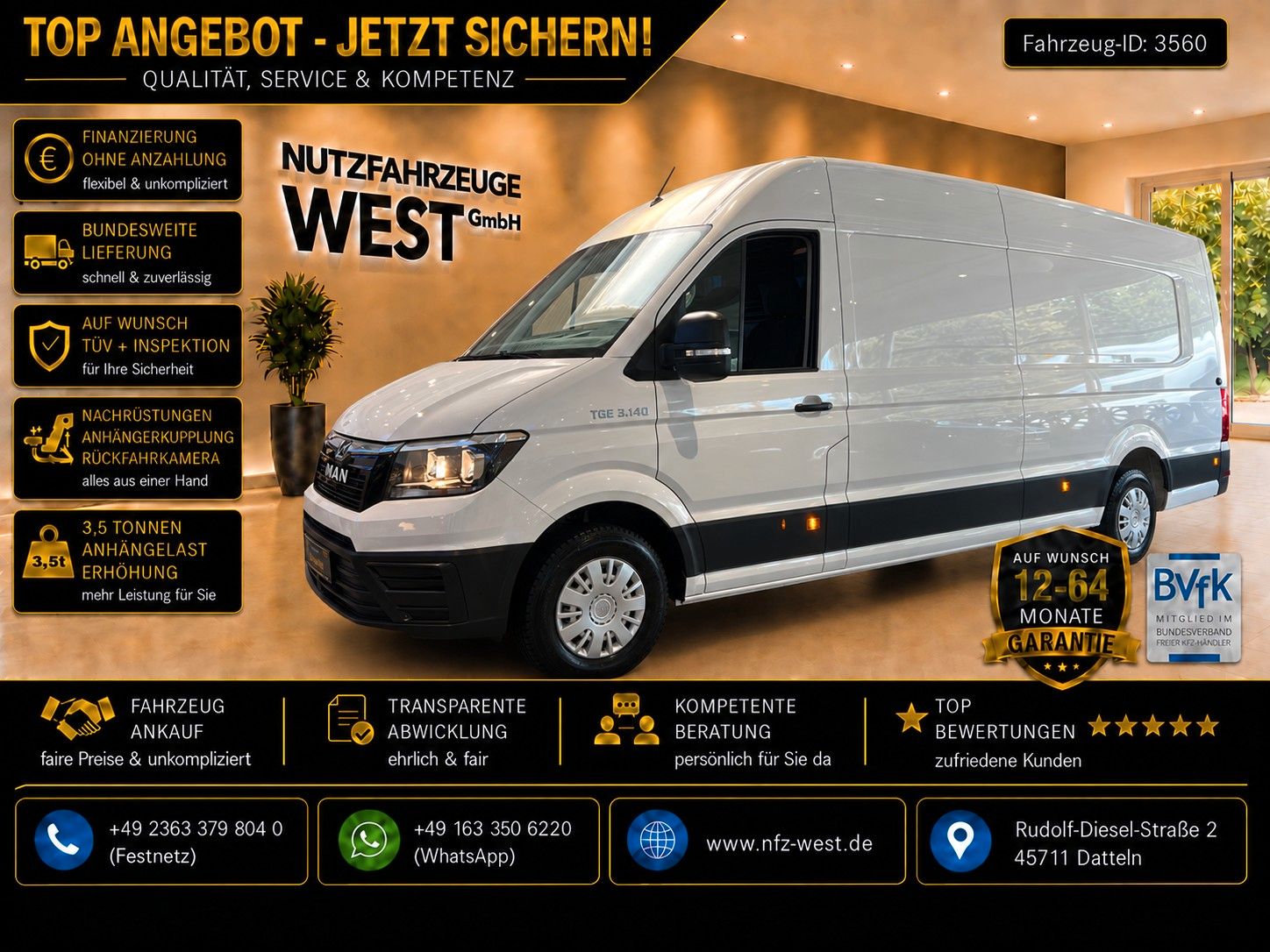 MAN TGE 3.140 Maxi XXL Hoch