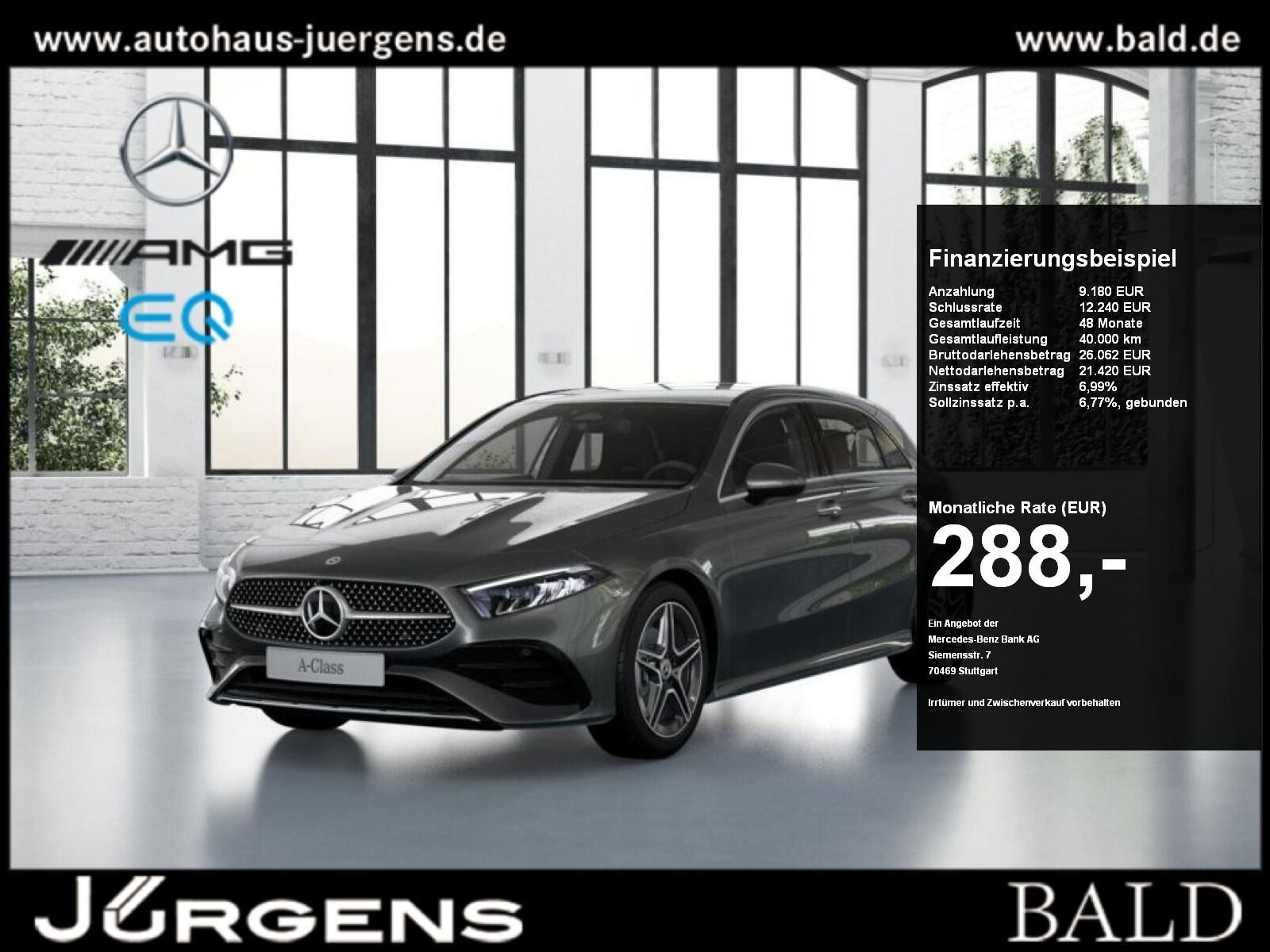 Mercedes-Benz A 180 Kompaktlimousine AMG-Sport+Distr+Ambiente