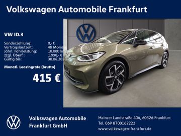 Volkswagen Leasingangebot: Volkswagen ID.3 Pro (204 PS) Tageszulassung 37.280,00 €