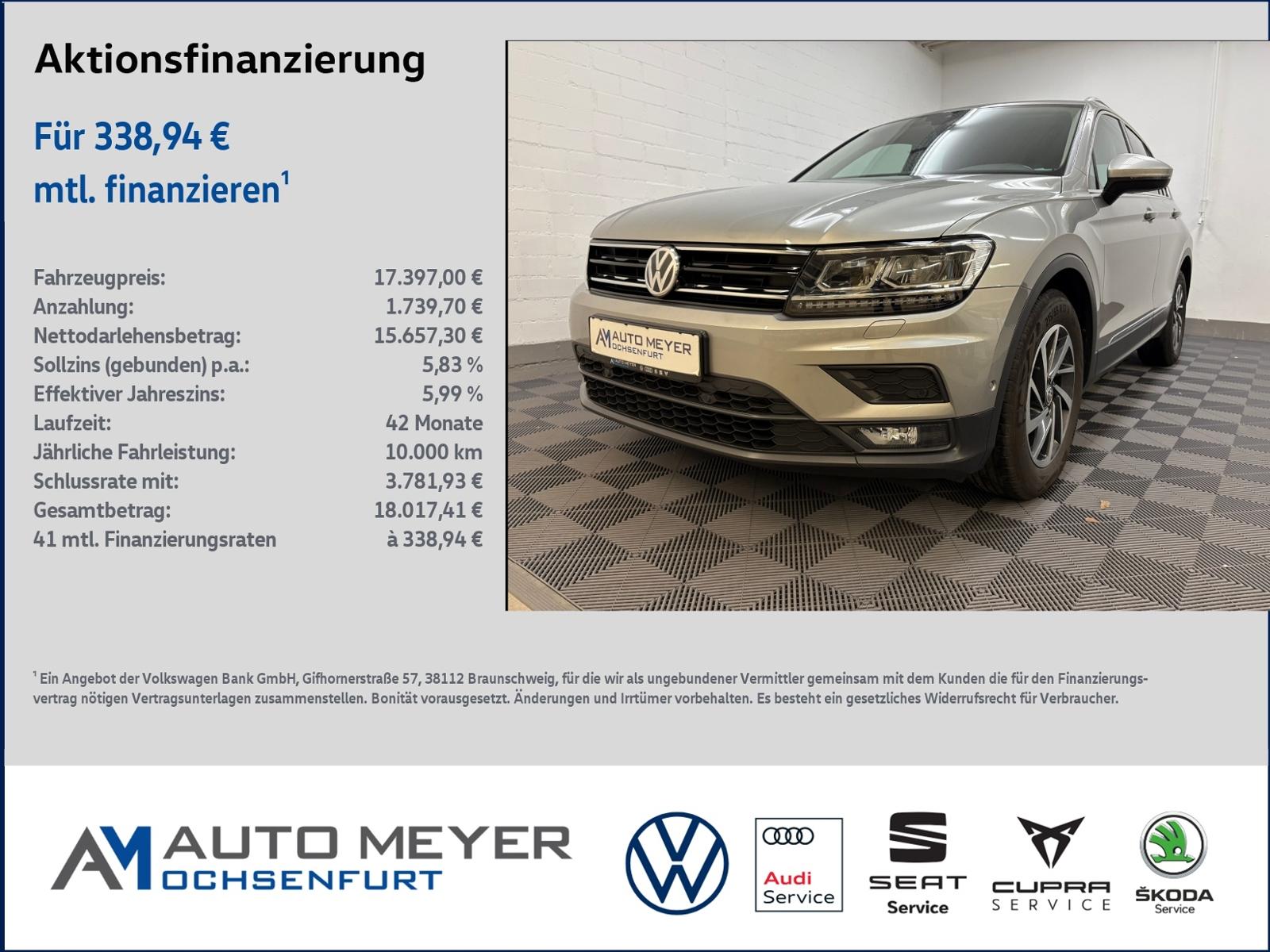 Volkswagen Tiguan 1.4 TSI Sound AHK Kamera LED App Conect
