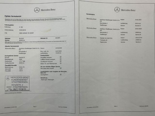 Mercedes-Benz C180 CGI Limousine Avantgarde*NAVI*LED*TEILLEDER