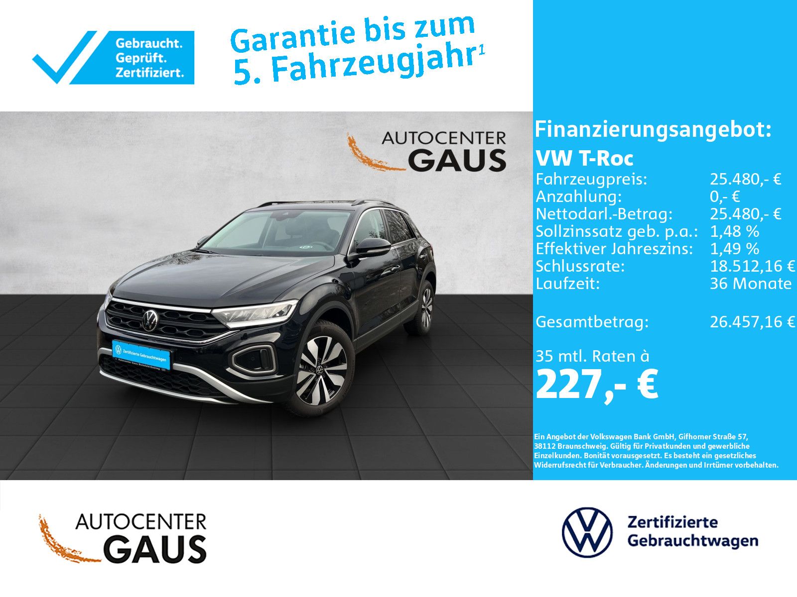 T-Roc Goal 1.0 TSI AHK*Navi*Kamera