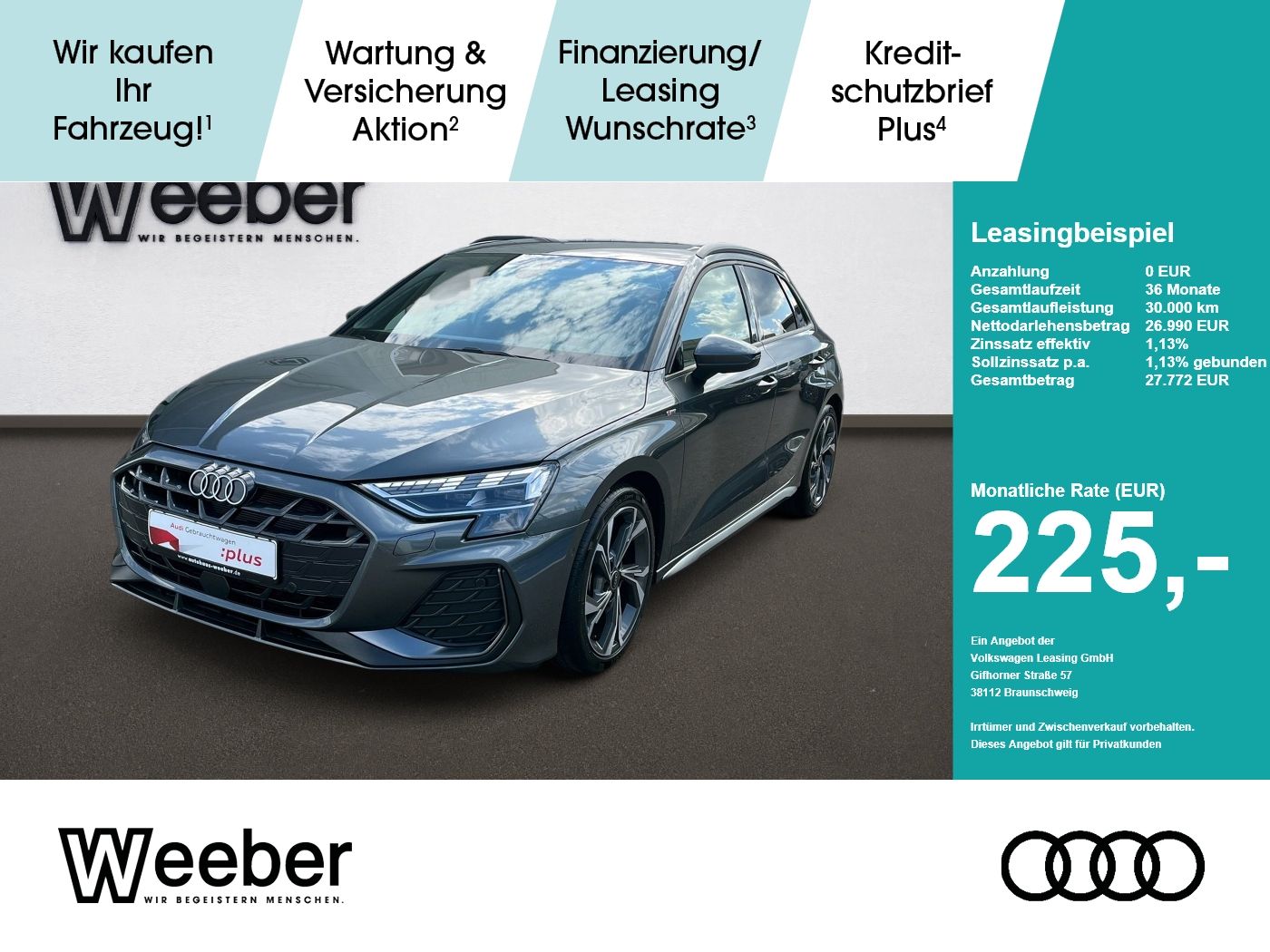 Audi A3 Sportback S line *HUD*KAMERA*KESSY*NAVI*5J GA