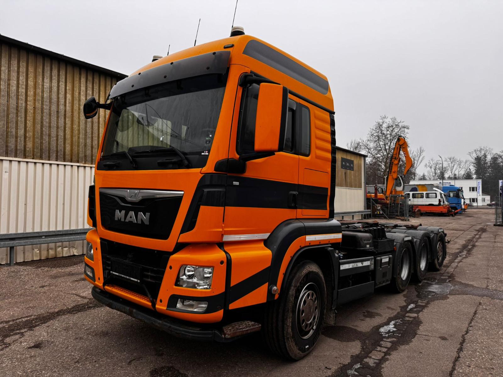 MAN TGS 32.480 HIAB ABROLLER LIFT LENK ACHSE