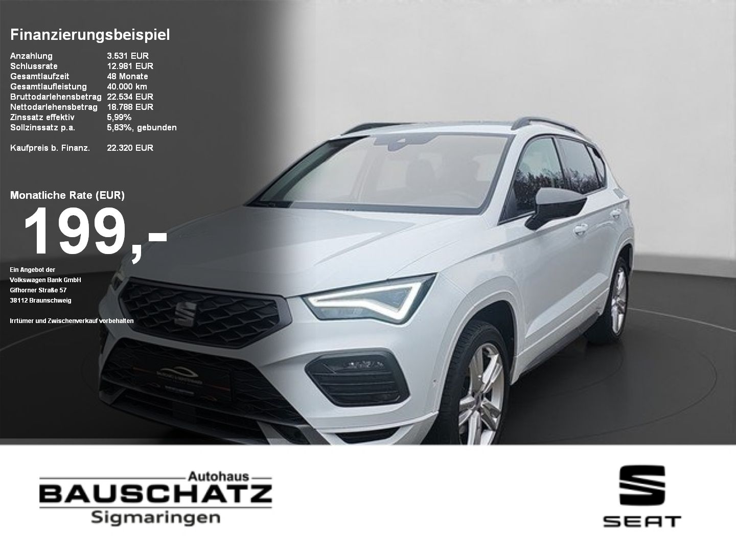 SEAT Ateca 2.0 TDI FR NAVI*ACC*SZH*LED*VIRTUAL*KESSY