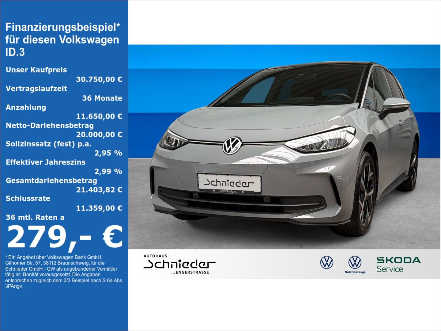 Volkswagen ID.3 150 kW Pro Move Rear View LED Navi Klima