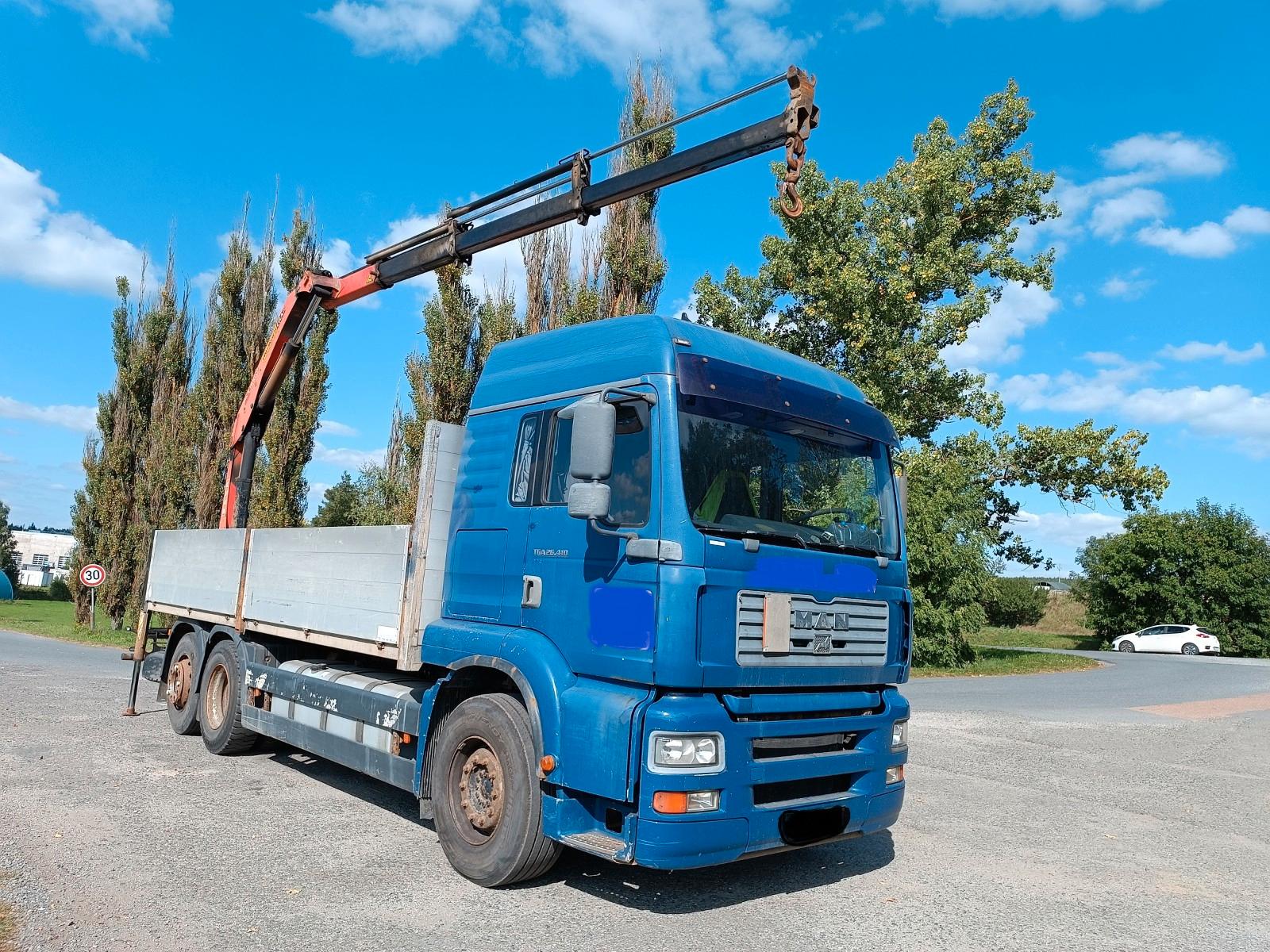 MAN TGA 26,413 Pritsche + Kran Palfinger PK15500