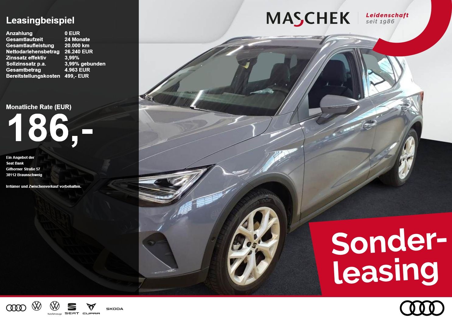 Seat Arona FR 1.5 TSI DSG Sonderleasing LED Navi Sitz