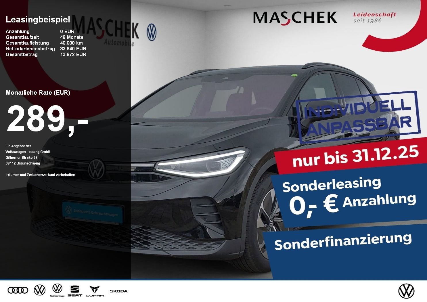 Volkswagen ID.4 Sonderleasing! Anschlussg Navi GRA SItzh.