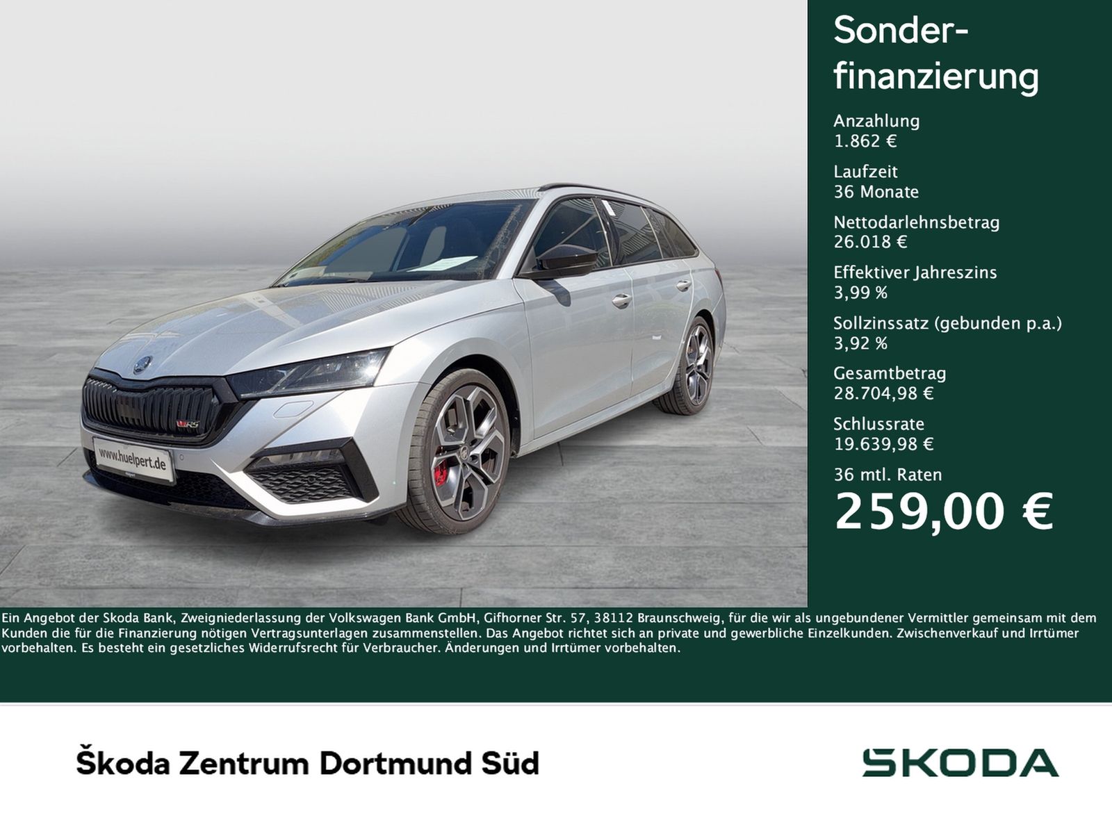 Skoda Octavia Combi 2.0 RS PANO ACC LM19 CARPLAY
