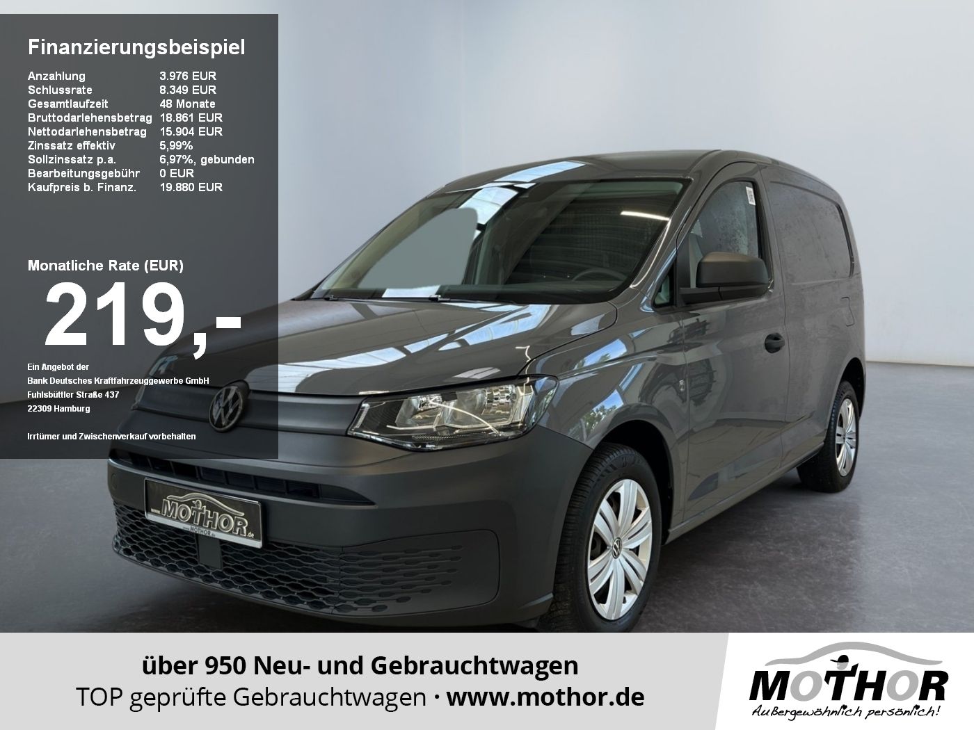 VW Caddy Cargo 2.0 TDI Anhängerkupplung Einparkhilf