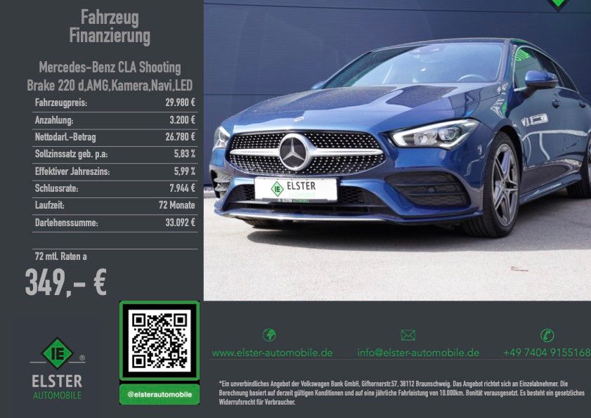 Mercedes-Benz CLA 220 Shooting Brake Kam Temp Navi Klima LED