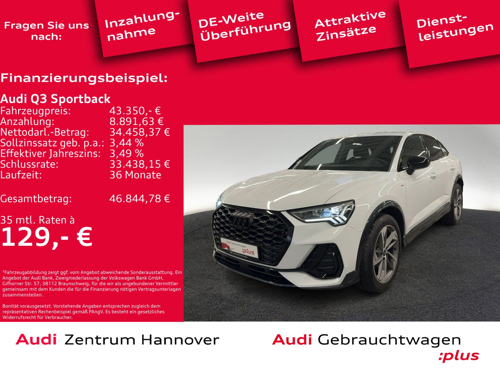 Audi Q3 Sportback S line 35 TFSI Kamera AHK LED virtu