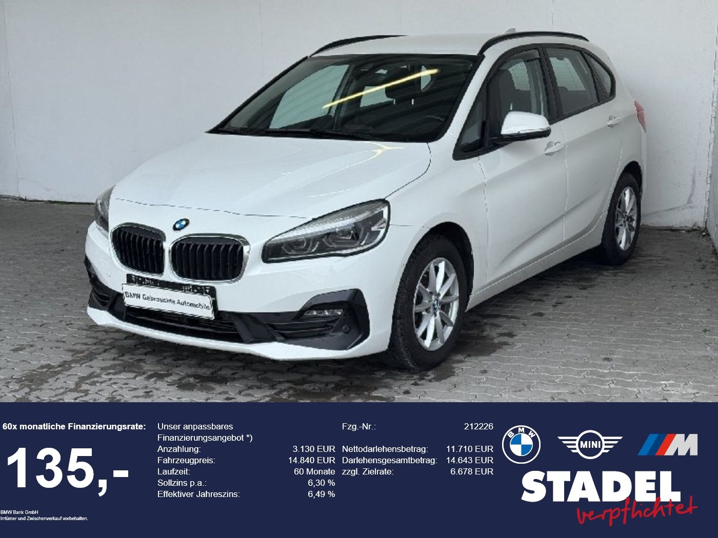 BMW BMW 216d Active Tourer Advantage Navi.LED.ParkAs.D