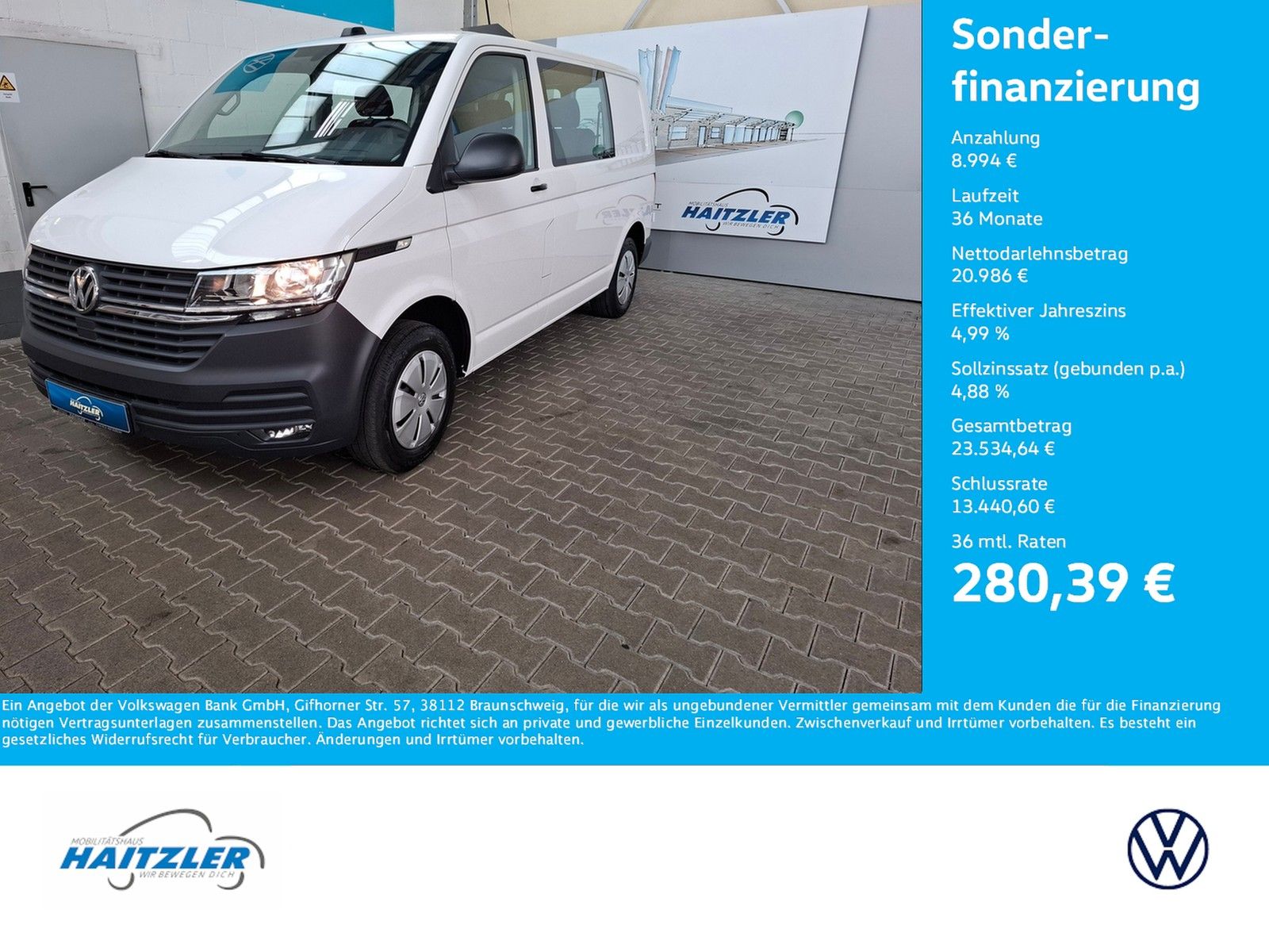 Fahrzeugabbildung Volkswagen T6.1 Transporter Kombi 2,0 TDI +AppConnect