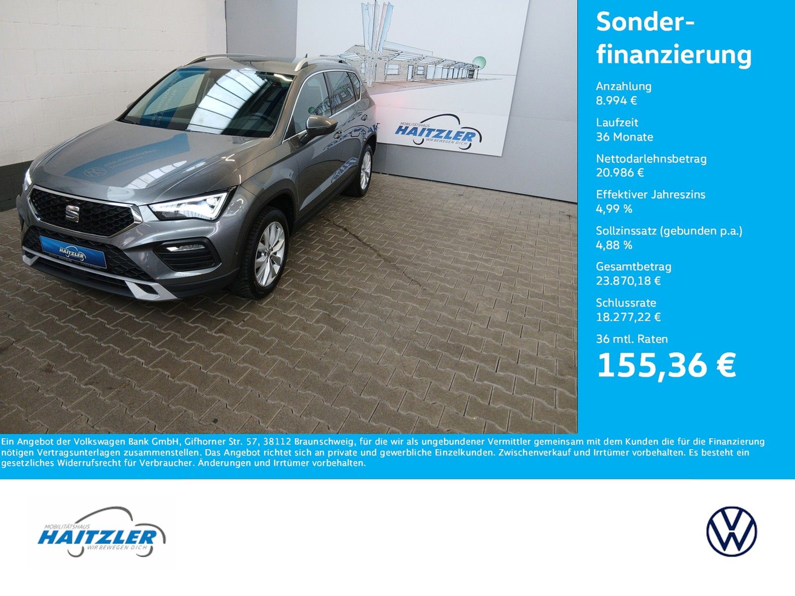 Fahrzeugabbildung SEAT Ateca Style 1.0 TSI +AHK +LED +LaneAssist +Klima