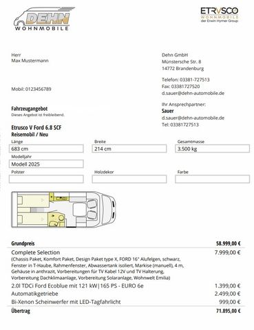Etrusco V6.8 SCF 11.699,00 € Sondernachlass!