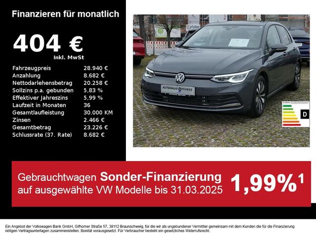 Volkswagen Golf VIII MOVE 2.0 TDI DSG AHK+HUD+LED+NAVI+PANO