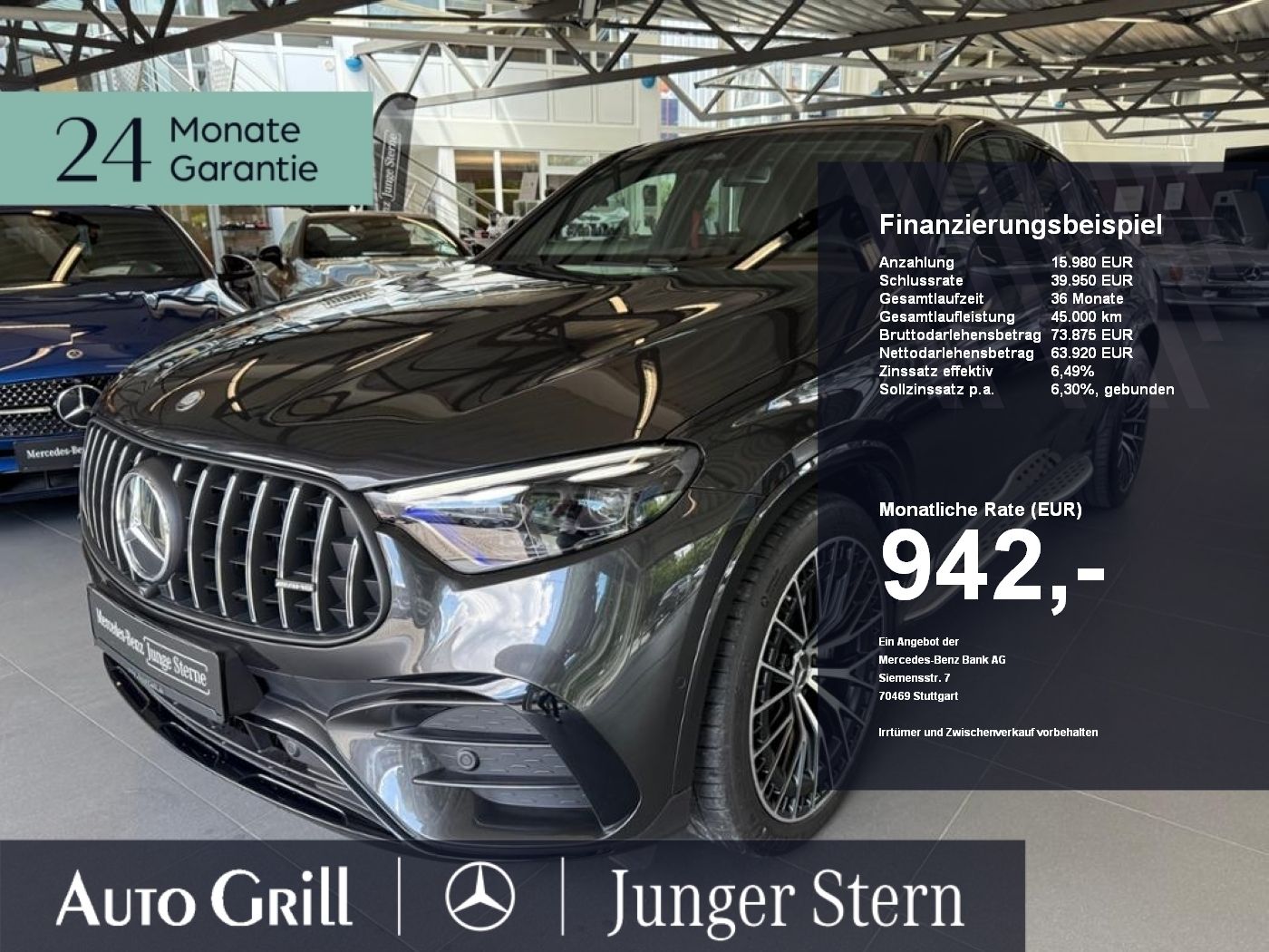 MERCEDES-BENZ GLC 43 AMG 4M Cp PerfoNight Pano Burmester AHK