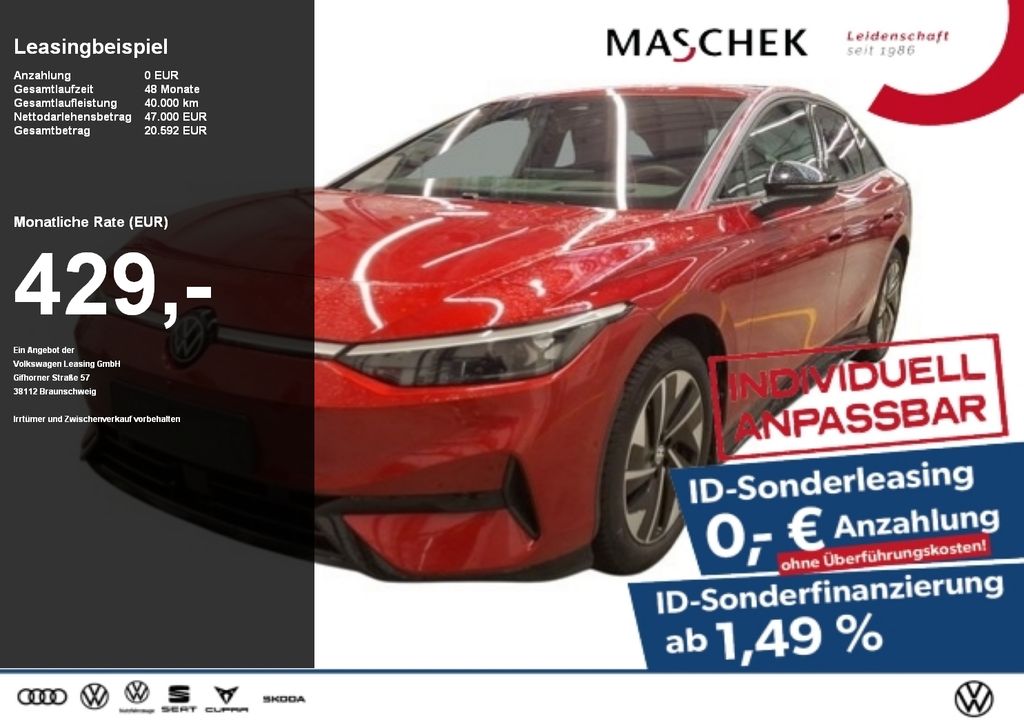 Volkswagen ID.7 Pro Sonderleasing ohne zzgl Kosten! AHK HUD