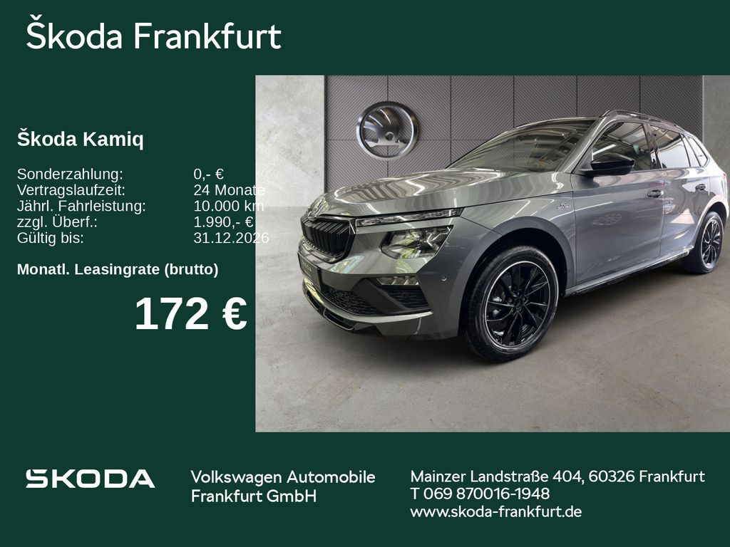 Skoda Kamiq Monte Carlo 1,0 TSI DSG AHK/ Navi/ elektr.