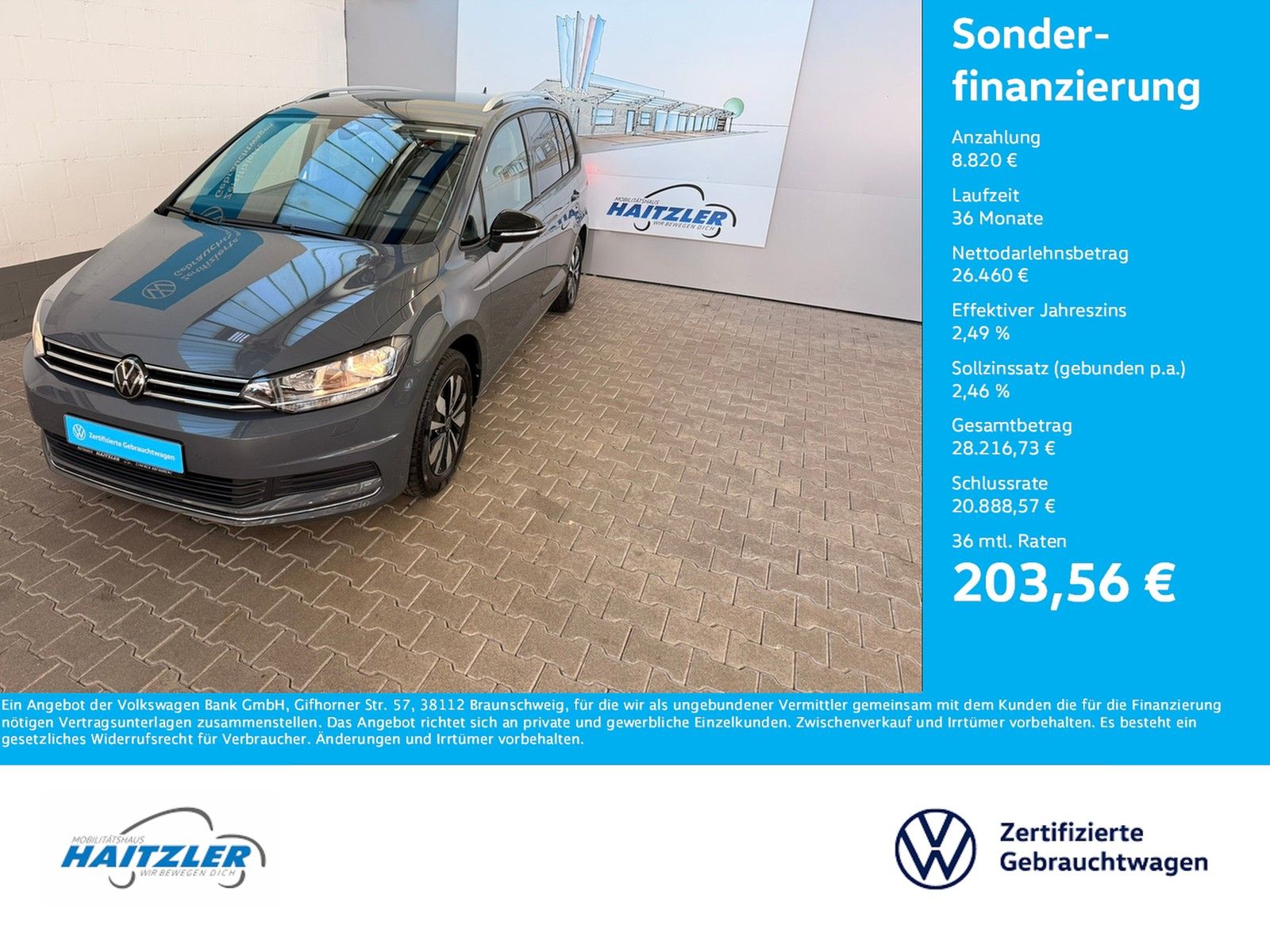 Fahrzeugabbildung Volkswagen Touran Goal 1,5 TSI DSG + ACC + Navigation + AHK