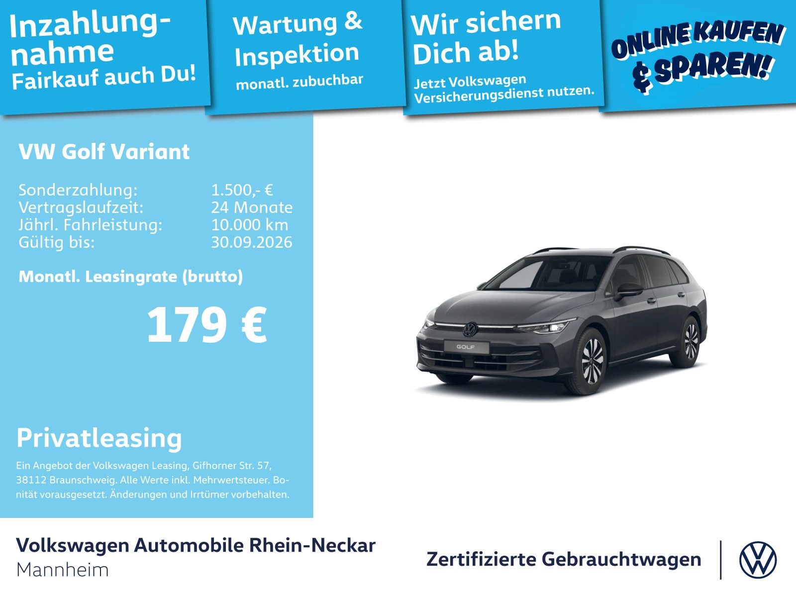 Volkswagen Golf VIII Variant 1.5 eTSI GOAL DSG Navi AHK Kam