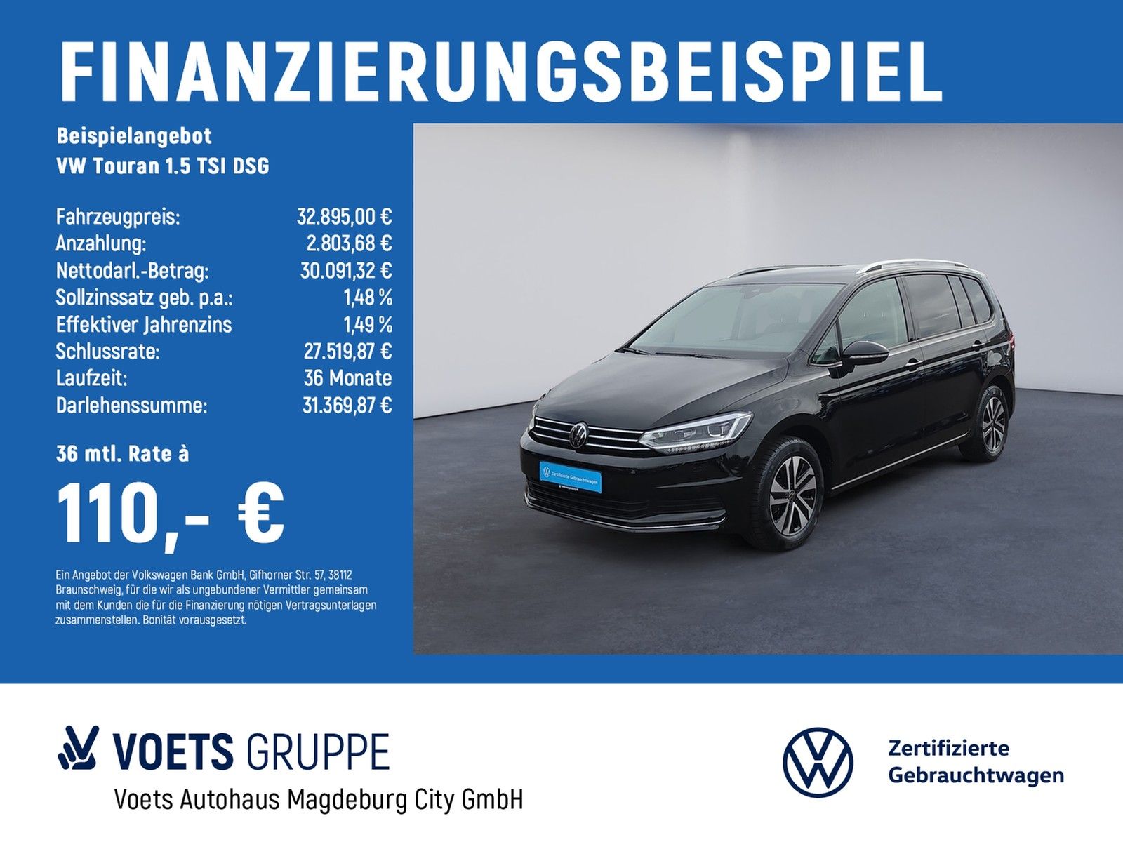 Volkswagen Touran 1.5 TSI DSG Comfortline Energy AHK+NAVI