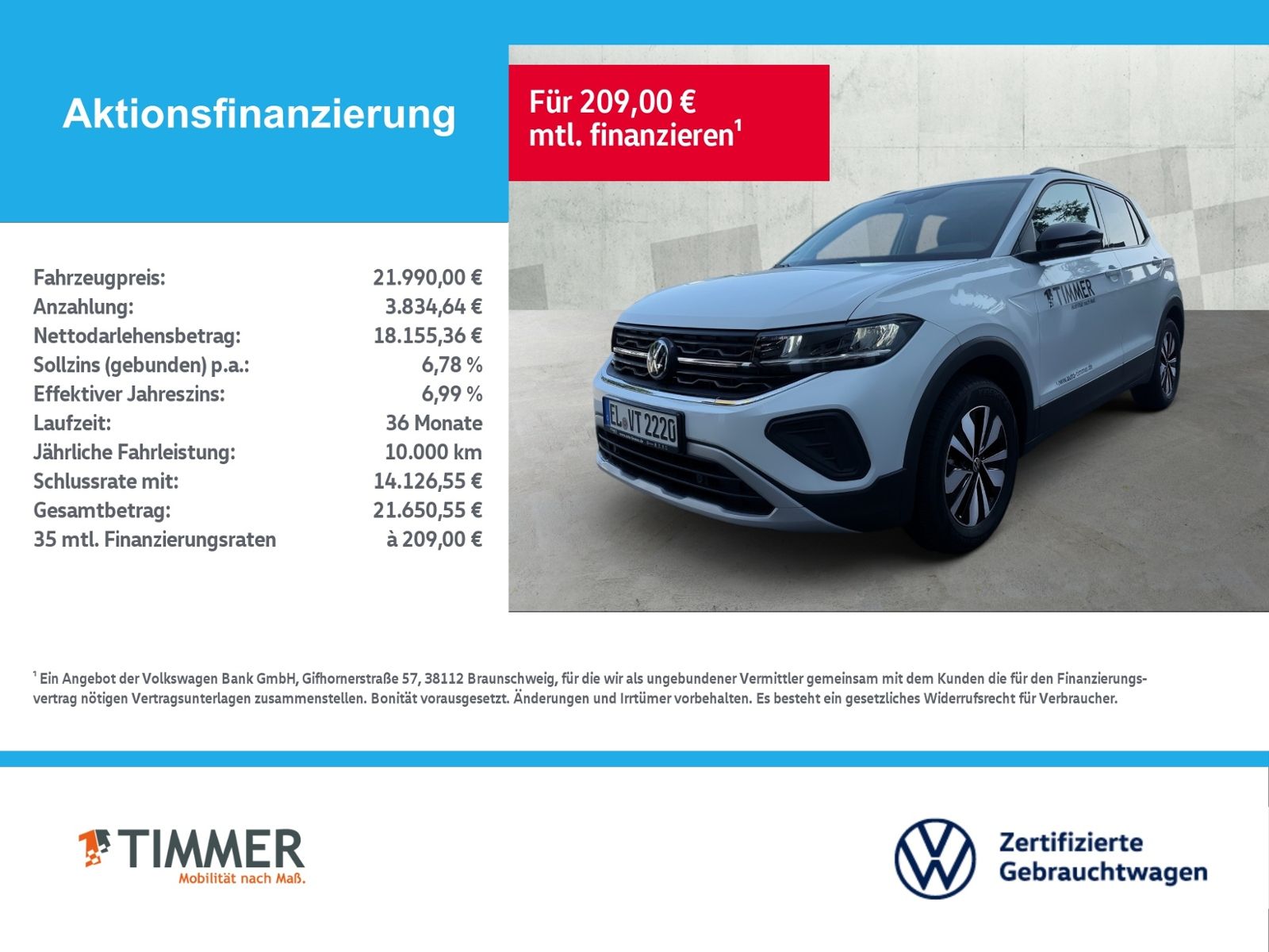 Volkswagen T-Cross 1.0 TSI Life APP GJR RKAM AHK foto 2