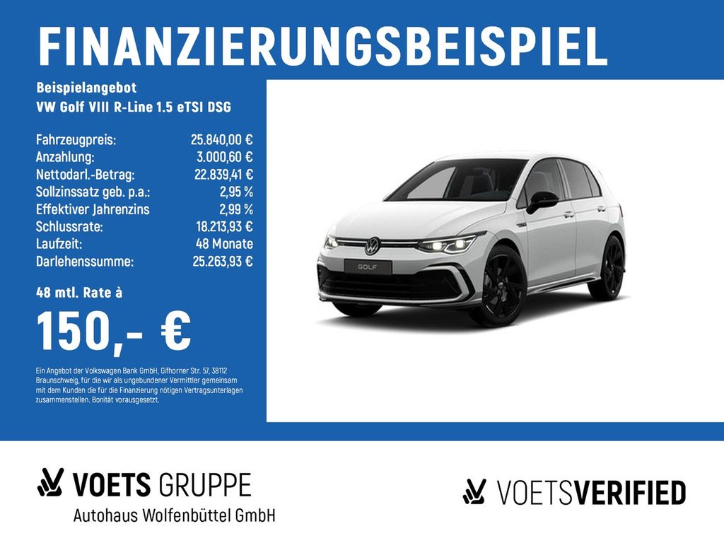 Golf VIII R-Line 1.5 eTSI DSG AHK+MATRIX+CAM
