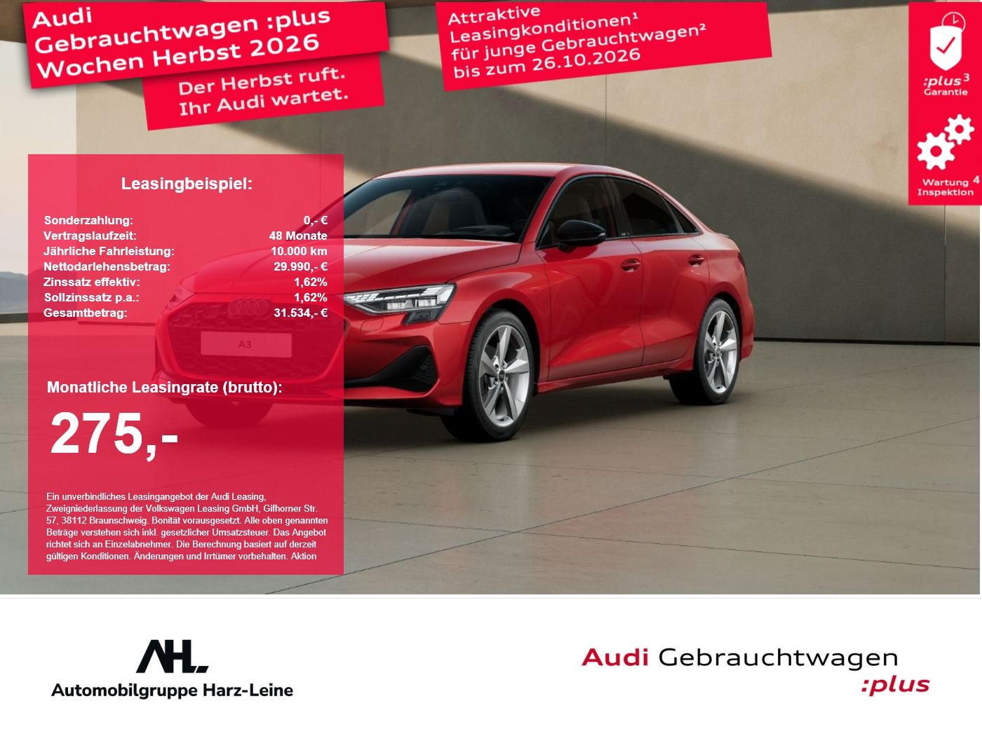 Audi A3 Limousine advanced 30 TFSI HUD Sportsitze LED
