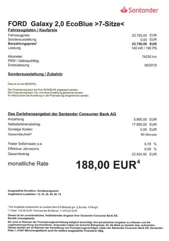 Fahrzeugabbildung Ford Galaxy 2,0 EcoBlue Titanium >7Sitze/Navi/Kamera