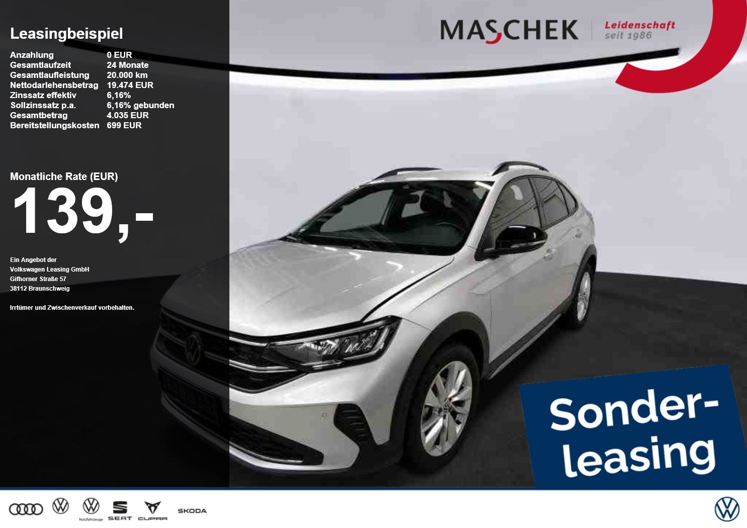 Volkswagen Taigo Goal 1.0 TSI Sonderleasing! Navi Sitzh. GR