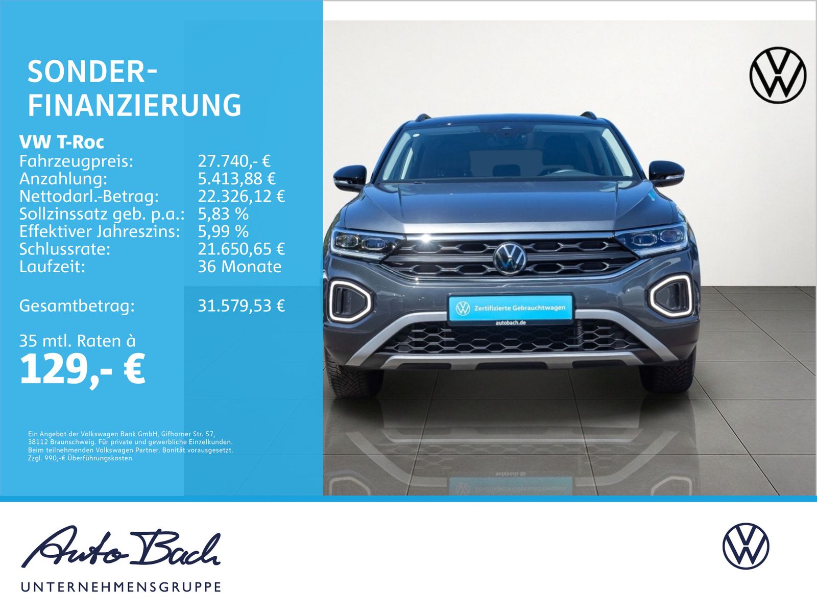 Volkswagen T-Roc 2.0 TDI DSG Goal AHK Rückfahrkamera Nav foto 2