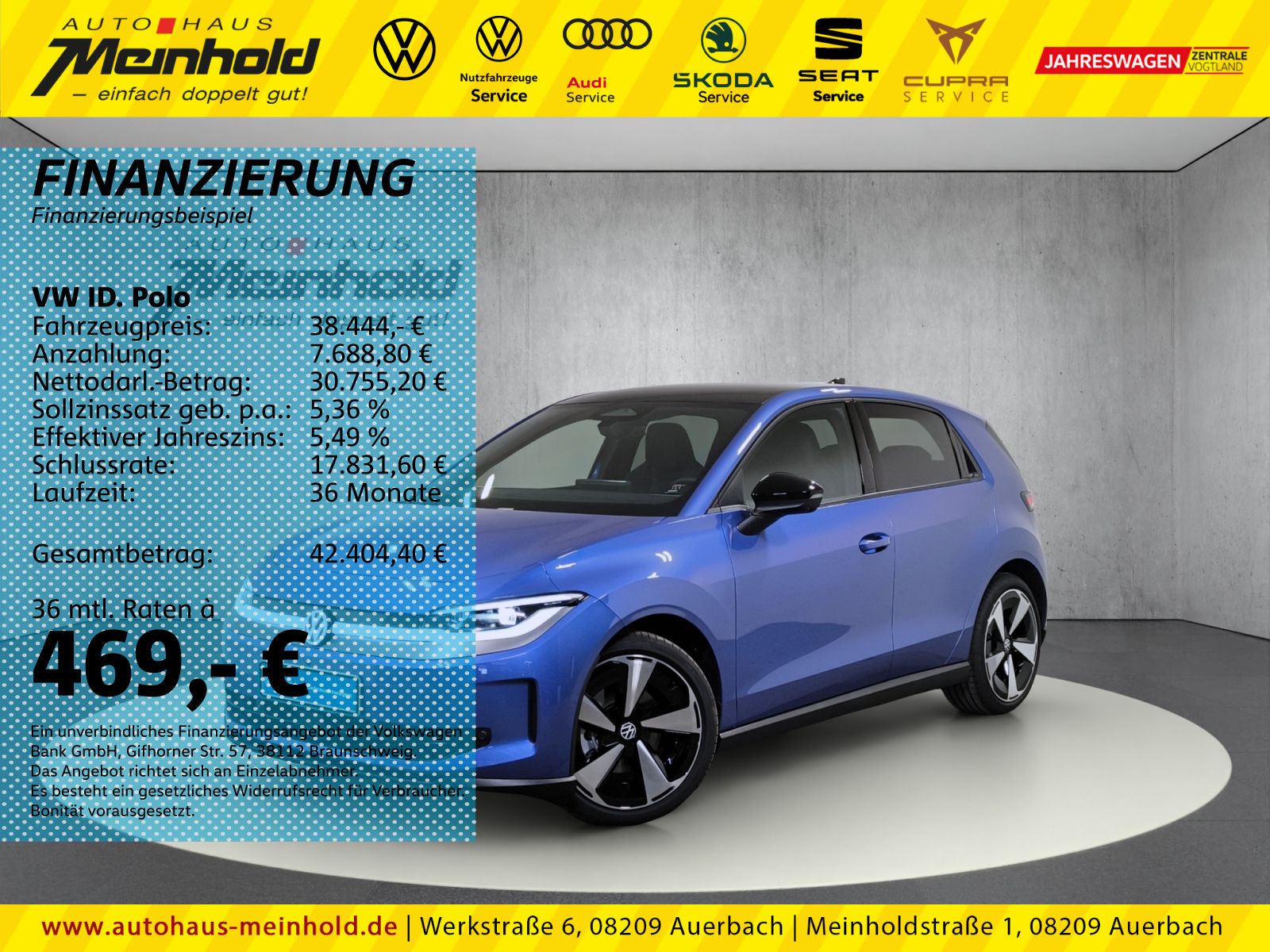 Volkswagen ID. Polo Style, IQ.Drive Pro, Dach, Alu 19"