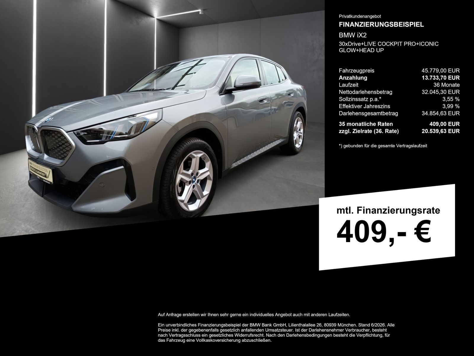 BMW iX2 30xDrive+LIVE COCKPIT PRO+ICONIC GLOW+HEAD U imagem 2