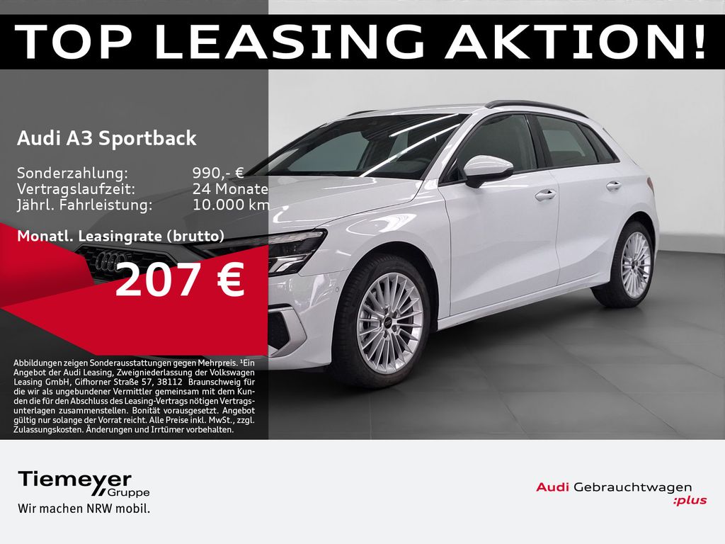 Abbildung Leasingangebot Audi A3 Sportback 30 TFSI ADVANCED LED SPORTSITZE NAV