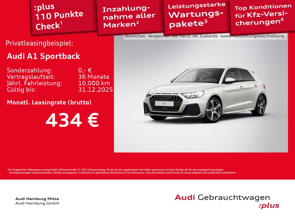 A1 Sportback 30 TFSI S line S tronic Sonos Navi
