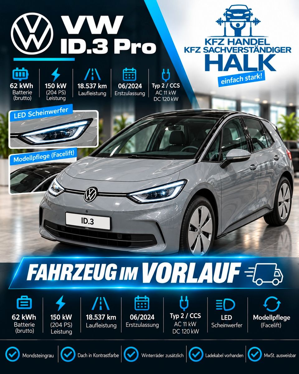 Volkswagen ID.3 Pro 150 kW FACELIFT*LED*