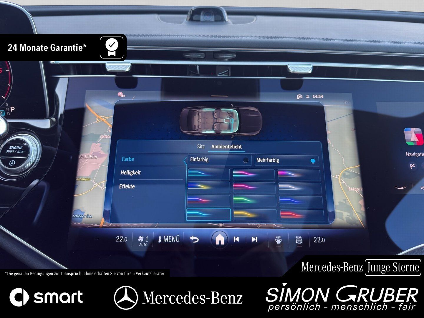 Fahrzeugabbildung Mercedes-Benz E 220 d AMG Superscreen Pano Burm Night 360° 20"