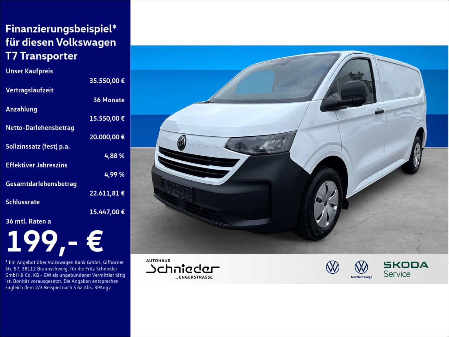 Volkswagen T7 Transporter Kasten 2,0 l TDI 81 kW 6-Gang KR