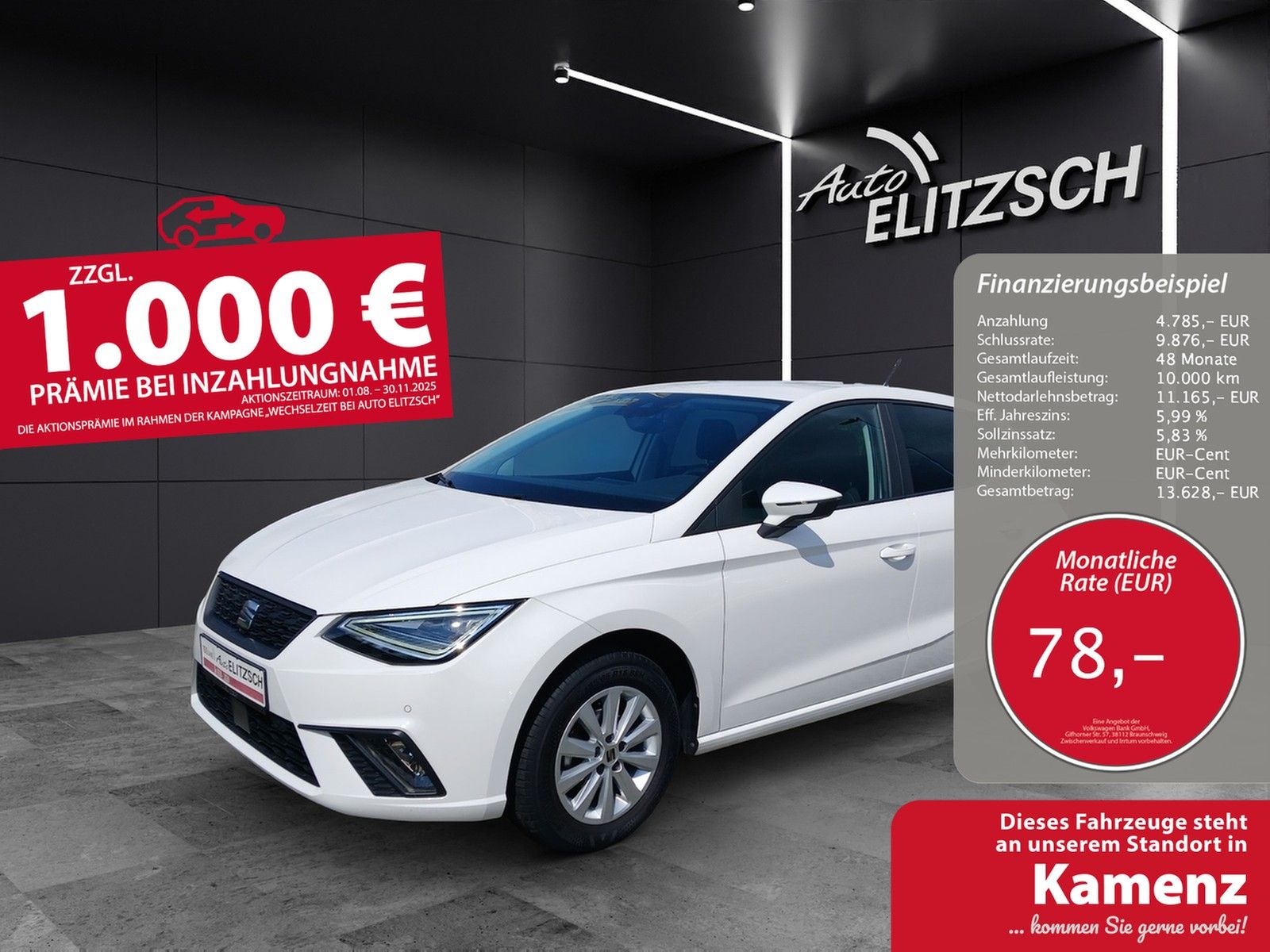 Fahrzeugabbildung SEAT Ibiza TSI Style LED AID GRA RFK SH LM