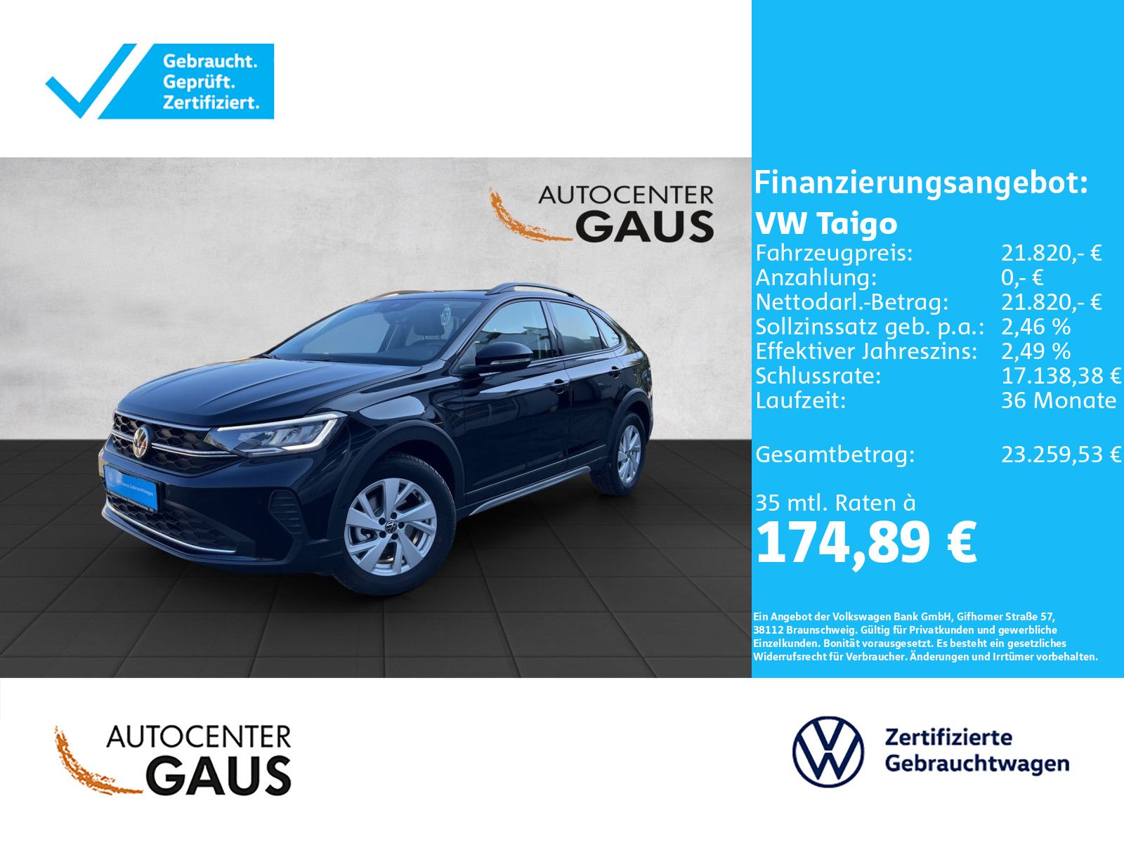 Taigo Life 1.0 TSI Navi*LED*Kamera