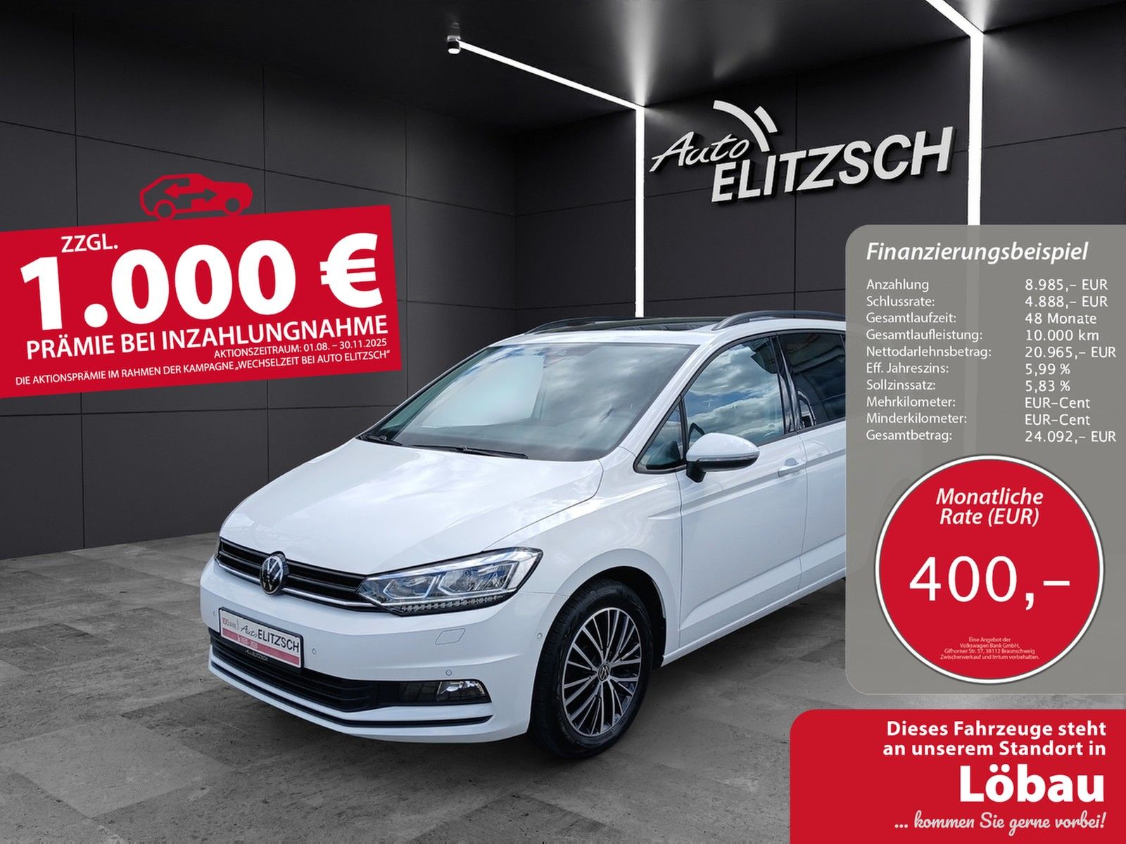 Fahrzeugabbildung Volkswagen Touran 2.0 TDI Highline DSG AHK Pano Kamera