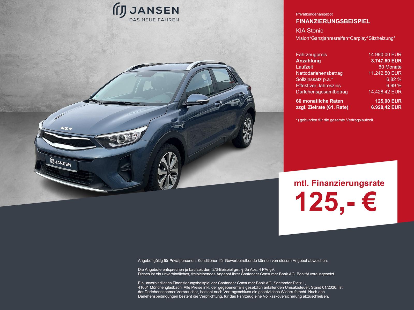 Kia Stonic Vision*Ganzjahresreifen*Carplay*Sitzheizu