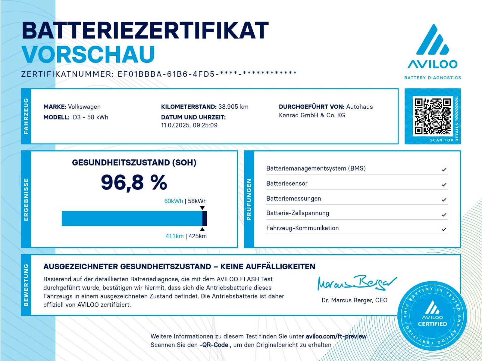 Fahrzeugabbildung Volkswagen ID.3 Pro Performance 150 kW Business+Wärmepumpe
