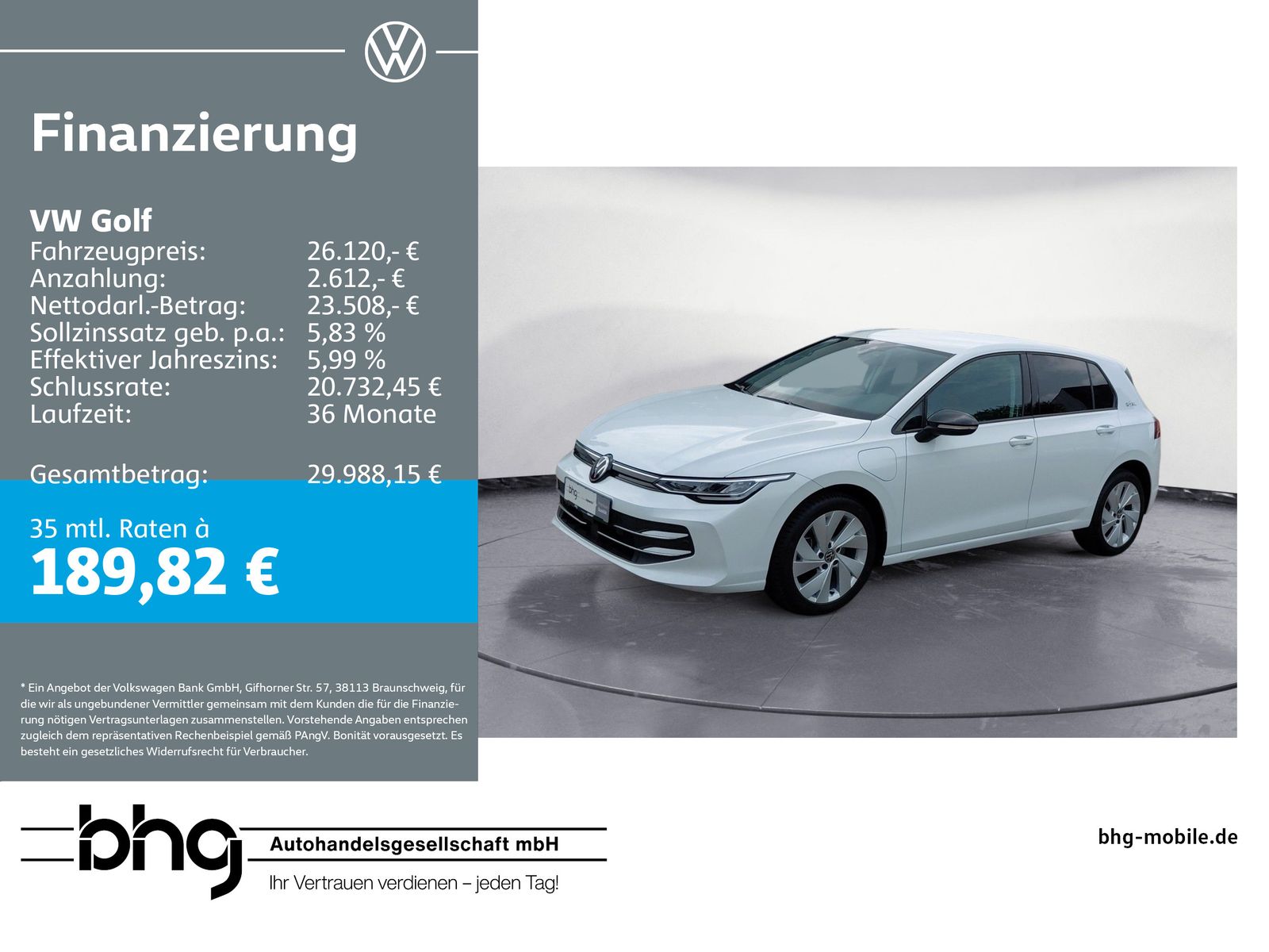 Volkswagen Golf Life 1,5 l eHybrid OPF