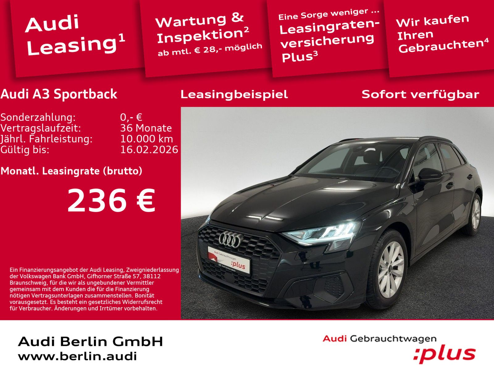 Audi A3 Sportback 30 TDI 6-G. LED NAVI PDC STDHZG