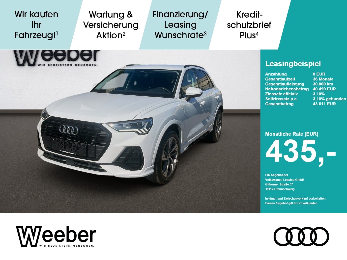 Audi Q3 quattro S line *AHK*NAVI*5J GAR*BLACKSTYLE*KE